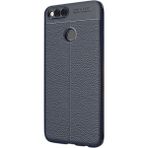 CaseStreet Huawei Honor 7X Niss Deri Görünümlü Lacivert Silikon Kılıf