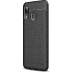 CaseStreet Huawei Honor 8c Niss Deri Görünümlü Nano Glass Siyah Silikon Kılıf