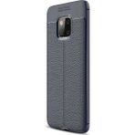 CaseStreet Huawei Mate 20 Pro Niss Deri Görünümlü Nano Glass Lacivert Silikon Kılıf