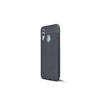 CaseStreet Huawei P Smart 2019 Niss Deri Görünümlü Nano Glass Lacivert Silikon Kılıf