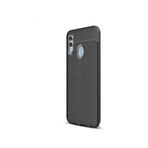 CaseStreet Huawei P Smart 2019 Niss Deri Görünümlü Nano Glass Siyah Silikon Kılıf