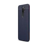 CaseStreet OPPO A9 2020 Niss Deri Görünümlü Nano Glass Lacivert Silikon Cep Telefonu Kılıf