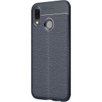 CaseStreet Samsung Galaxy M30 Niss Deri Görünümlü Lacivert Silikon Kılıf