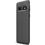 CaseStreet Samsung Galaxy S10 Niss Deri Görünümlü Siyah Silikon Kılıf