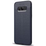 CaseStreet Samsung Galaxy S8 Plus Niss Deri Görünümlü Lacivert Silikon Kılıf
