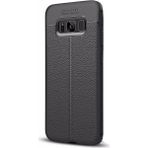 CaseStreet Samsung Galaxy S8 Plus Niss Deri Görünümlü Siyah Silikon Kılıf