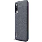 CaseStreet Xiaomi Mi 9 Lite Niss Deri Görünümlü Lacivert Silikon Cep Telefonu Kılıf