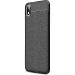 CaseStreet Xiaomi Redmi 7A Niss Deri Görünümlü Siyah Silikon Cep Telefonu Kılıf