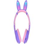 Casetify ME-15 Kablosuz Bluetooth LED Işıklı Tavşan Kulaklık - Mor