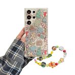 Casevita Samsung Galaxy S21 Ultra ile Uyumlu Sevimli Kılıf, Zincirli Yumuşak TPU Karikatür Anime Zencefilli Kurabiye Adam Şeker Renkli Quicksand Komik Festival Kapağı Galaxy S21 Ultra için Kadın Erkek