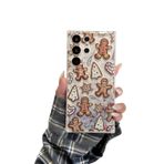 Casevita Samsung Galaxy S23 FE ile Uyumlu Sevimli Kılıf, Yumuşak TPU Karikatür Anime Zencefilli Kurabiye Adam Şeker Renkli Quicksand Komik Festival Kapağı Galaxy S23 FE için Kadın Erkek Kahverengi