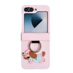 Casevita Samsung Galaxy Z Flip 4 ile Uyumlu Sevimli Kılıf, Yüzüklü, Anime Tasarımı Komik Karikatür Menteşe Koruması Darbeye Dayanıklı Koruyucu Kapak Z Flip 4 Kadın Pembe
