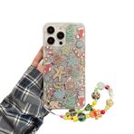 Casevita Zincirli iPhone 14 Pro Max ile Uyumlu Sevimli Kılıf, Yumuşak TPU Karikatür Anime Zencefilli Kurabiye Adam Şeker Quicksand Komik Festival Koruyucu Kapak iPhone 14 Pro Max ile Uyumlu Kadın