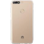 Caseworld Huawei Y7 2018 ile Uyumlu Kapak Kamera Korumalı Tıpalı Silikon Şeffaf Kılıf