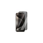 CaseWorld iPhone 15 Plus ile Uyumlu CaseWorld 0.25mm Privacy 3D Cam Ekran Koruyucu Uygulama Aparatlı Siyah