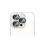 CaseWorld iPhone 15 Pro Max ile Uyumlu CaseWorld Alloy Serisi Oleofobik Anti Reflective Kamera Lens Koruyucu Gümüş