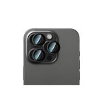 CaseWorld iPhone 15 Pro Max ile Uyumlu CaseWorld Alloy Serisi Oleofobik Anti Reflective Kamera Lens Koruyucu Siyah