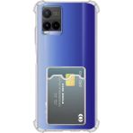 Caseworld Vivo Y21S Kapak ile Uyumlu Kamera Korumalı Kartlıklı Darbe Emici Özellikli Şeffaf Silikon Kılıf