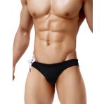 Casey Kevin Erkek yüzme şortu, kısa mayo, slip, klasik yüzme şortu, büzme ipli, erkek yüzme şortu, düşük belli kısa bikini plaj yüzme şortu, A1-siyah, XL