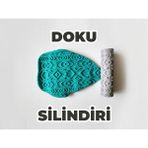 Casey Store Kil ve Seramik Doku Oklavası + Hediye Tutucu Aparat Polimer Kil ve Hamur Şekillendirici Roller - Bohem Desen versiyon14
