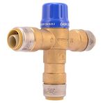 Cash Acme 3/4 İnç HG110-D SharkBite Doğrudan Bağlantılı Termostatik Karıştırma Vanası, Pirinç Tesisat Armatürü, 24549