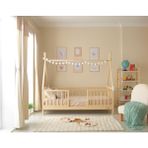 Casia - Natural Kızılderili Çatılı Montessori Karyola - Ahşap - 120x200