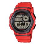 Casio AE-1000W-4AVDF Quartz Dijital Silikon Kırmızı Erkek Kol Saati