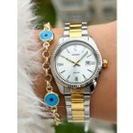 Casio Çelik Kordon, Gümüş/Sarı Renk, Takvimli Kadın Kol Saati+Bileklik