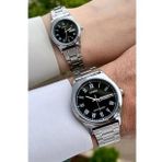 Casio CSISTE32 Kadranı Siyah Kordonu Gümüş Renk Hediye Paketli Sevgili Çift İki Kol Saati