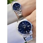 Casio CSISTE58 Kadranı Lacivert Kordonu Gümüş Renk Hediye Paketli Sevgili Çift İki Kol Saati