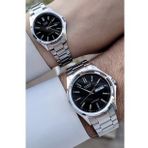 Casio CSISTE98 Kadranı Siyah Kordonu Gümüş Renk Fonksiyonlu Hediye Paketli Sevgili Çift Kol Saati