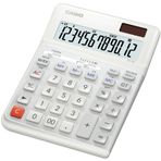Casio Ergonomik masa hesap makinesi DE-12E-WE, 12 haneli, merdiven tasarımlı klavye, dikey tuş vuruşları, vergi hesaplama, para birimi dönüştürme, işaret değişimi, güneş enerjisi/pille çalışma