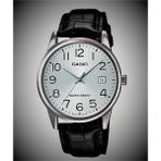 Casio Erkek Kol Saati MTP-V002L-7AVD Gri Oval Kasa Çelik Suya Dayanıklı Deri Kordon