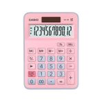 Casio Hesap Makinesi Masa Ustu 12 Hane Acik Pembe + Acik Mavi Hesap Makinasi