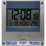 Casio ID-11S-2DF Plastik Kasa Kahverengi Renkli 22 x 23.7 cm Çaplı Isı ve Nem Ölçerli Takvimli Dijital Masa ve Duvar Saati