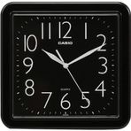 Casio IQ-06-1DF Plastik Kasa Siyah Renkli 24.5 x 23 cm Çaplı Modern Quartz Saniye Mekanizmalı Duvar Saati