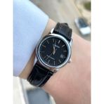 Casio Kordonu Deri Kasası Gümüş Renk Kadın Kol Saati - Gümüş - Siyah