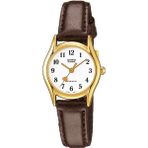 Casio LTP-1094Q-7B5RDF Kadınlar İçin Kol Saati Kahverengi Suya Dayanıklı Deri Kordon