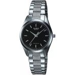 Casio Ltp-1274D-1Adf Quartz Çelik Gri Siyah Kadran 26 Mm Kadın Kol Saati