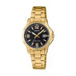 Casio Ltp-V004g-1Budf Quartz Çelik Altın Rengi Siyah Kadran 30 Mm Kadın Kol Saati