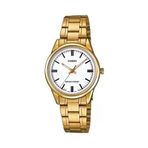Casio Ltp-V005g-7Audf Quartz Çelik Altın Rengi Beyaz Kadran 28 Mm Kadın Kol Saati