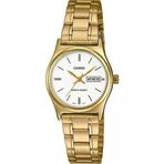 Casio Ltp-V006g-7Budf Quartz Çelik Altın Rengi Beyaz Kadran 25 Mm Kadın Kol Saati