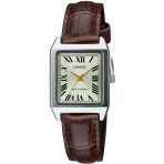 Casio Ltp-V007l-9Budf Quartz Deri Kahverengi Sarı Kadran 22 Mm Kadın Kol Saati