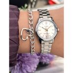 Casio Marka Gümüş Renk, Çelik Kordon Sertifikalı Retro Kadın Kol Saati+Bileklik - Lacivert
