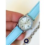 Casio Marka, Mavi Renk, Deri Kordon, Kadın Kol Saati+Ayıcık Anahtarlık Hediyeli