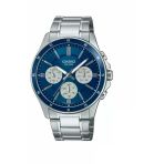 Casio Mtp-1374D-2A3vdf Quartz Çelik Gri Mavi Kadran 44 Mm Erkek Kol Saati