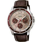 Casio MTP-1374L-7A1VDF Quartz Deri Kahverengi Gri Kadran Erkek Kol Saati
