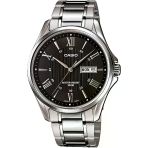 Casio Mtp-1384D-1Avdf Quartz Çelik Gri Siyah Kadran 10 Atm 41 Mm Erkek Kol Saati