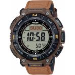 Casio Prg-340L-5Dr Dijital Kahve Deri Kordon 10 Atm 52 Mm Erkek Kol Saati