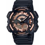Casio Siyah Silikon Kordonlu Erkek Kol Saati 10 Atm Su Geçirmez Paslanmaz - Siyah - Rose